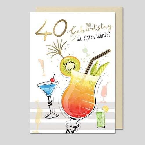 Glückwunschkarte "40 - HAPPY BIRTHDAY" - UK-34587