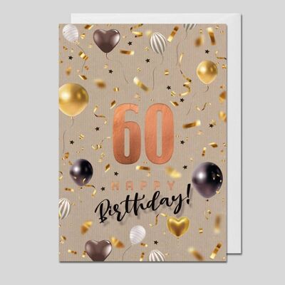 Happy 60th Birthday Card - UK-34659/60