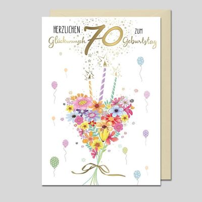 '70 - HAPPY BIRTHDAY' Greetings Card - UK-34590