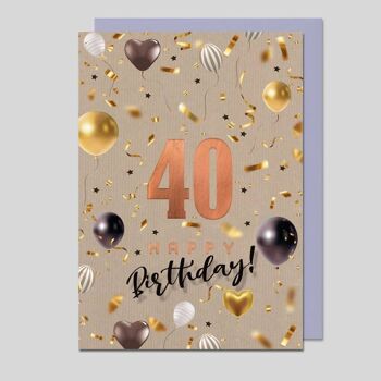 Carte Joyeux 40e anniversaire - UK-34659/40