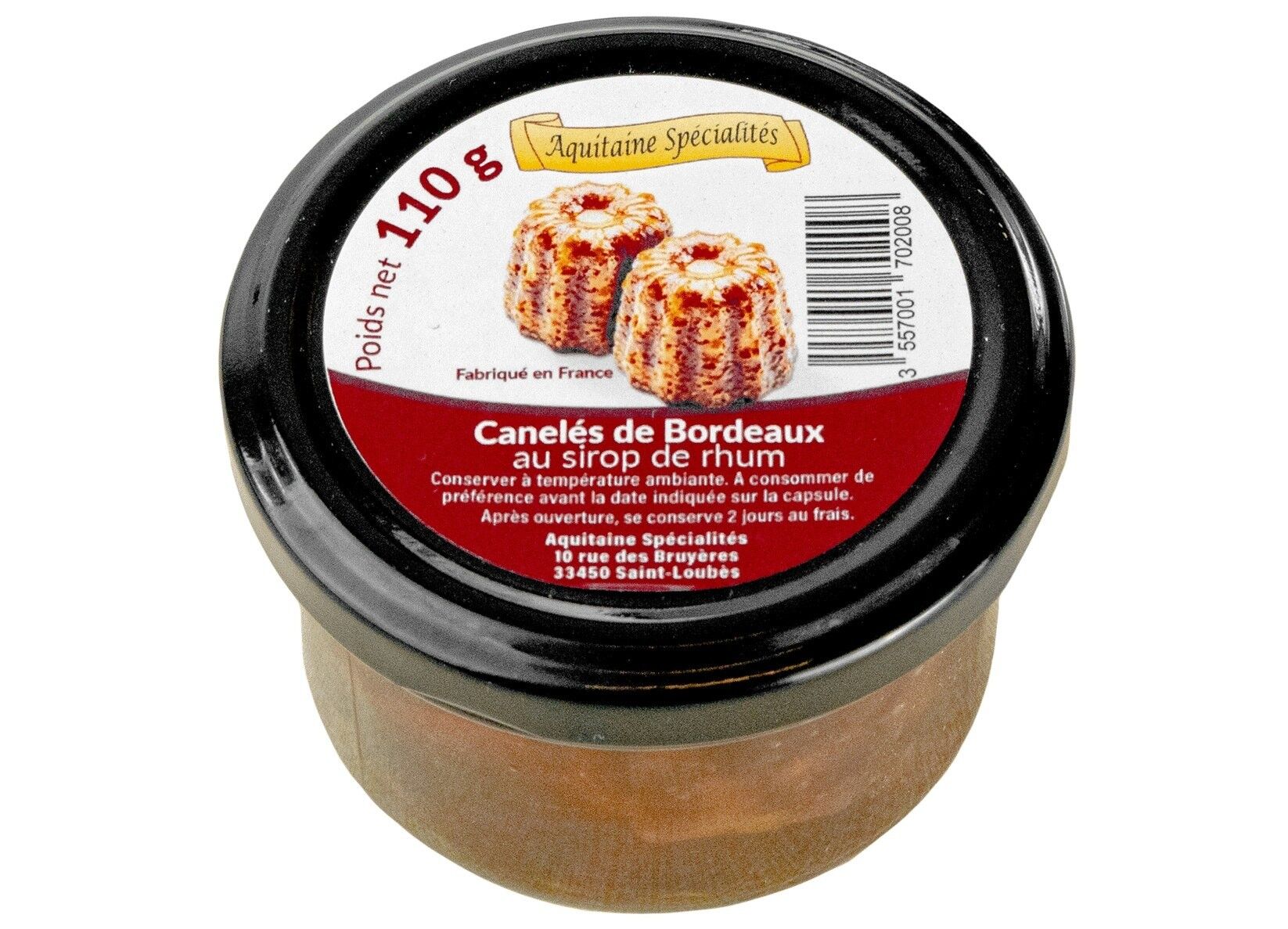 2x Bordeaux canelés with rum syrup