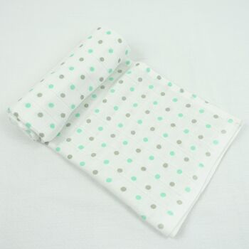 Couverture d'emmaillotage 100% coton MuslinZ 2pk Mint / Grey Spot / Star 2