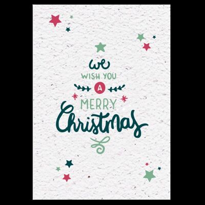 Groei kerskaart - Wish you a merry Christmas
