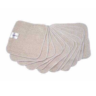 MuslinZ, paquete de 12 toallitas de felpa de bambú / algodón sin blanquear