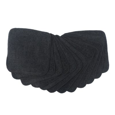 12 lingettes en coton / bambou MuslinZ noir