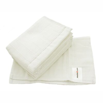 MuslinZ 6pk Muslin Prefold Size 1 White