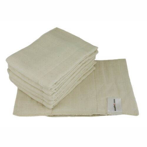 MuslinZ  6pk Muslin Prefold Size 2 Unbleached Organic Cotton