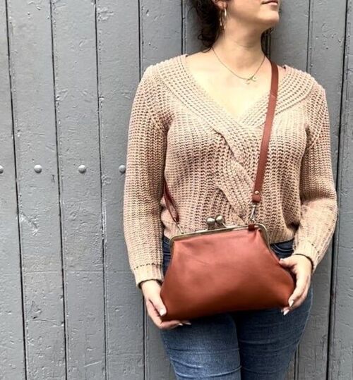 Sac à main bandoulière en cuir au style vintage authentique - PATCHI 2