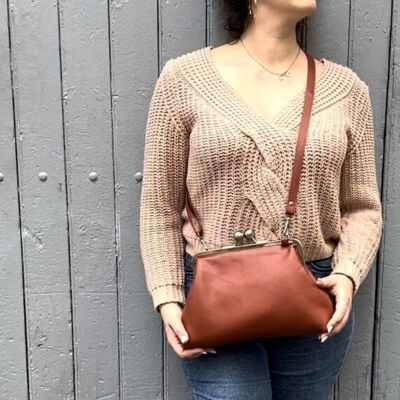 Leather shoulder handbag with authentic vintage style - PATCHI 2