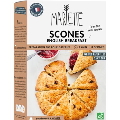 Organic cake mix: English Scones - For 6 people - 392g