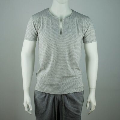 T-shirt à manches courtes rayé gris clair | METTRE MAITRE