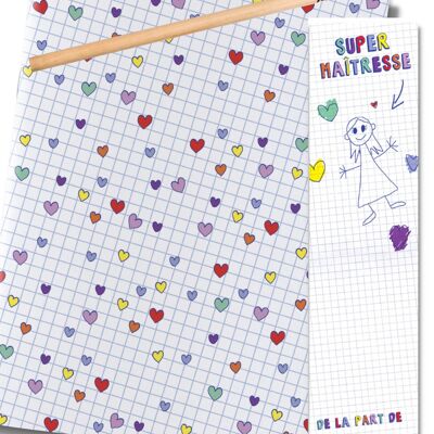 Kit padrona | Quaderno, matita e segnalibro Super-Mistress