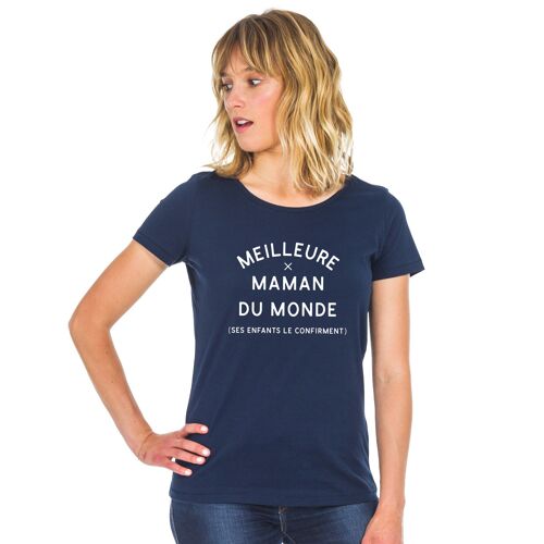 Tshirt navy meilleure maman du monde (ses enfants le confirment) 2 waf