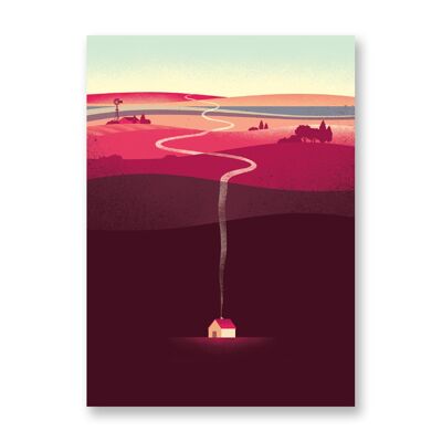 Langer Weg nach Hause - Kunstposter | Grußkarte