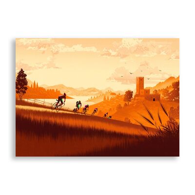 Sonnenuntergangsfahrt - Kunstposter | Grußkarte