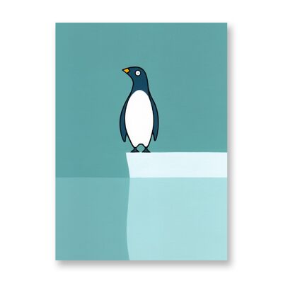 Pinguin, der nach links schaut | Grußkarte