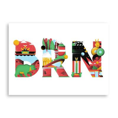 Berlin Typography - Art Poster | Greeting Card