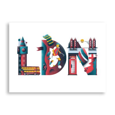 London Typografie - Kunstposter | Grußkarte