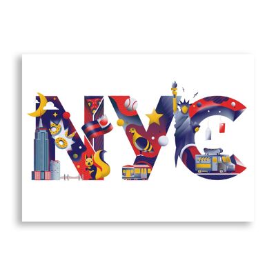 New York City Typography - Art Poster | Greeting Card
