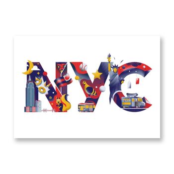 Typographie de la ville de New York - Affiche d'art | Carte de voeux 3