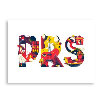 Paris Typography - Art Poster | Greeting Card