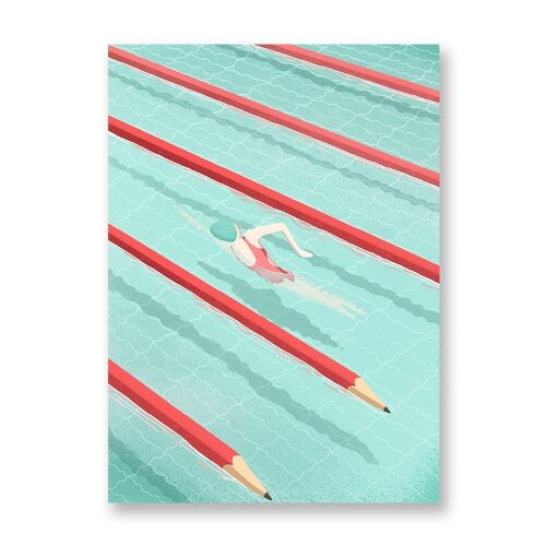 Swiming on Art - Art Poster | Greeting Card
