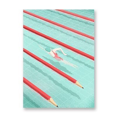 Schwimmen auf Kunst - Kunst Poster | Grußkarte