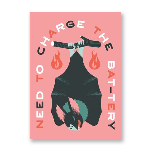 Bat-tery - Art Poster | Greeting Card