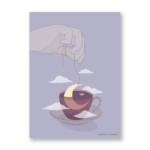 Moonlight tea - Art Poster | Greeting Card