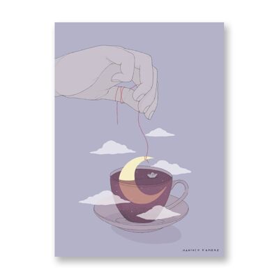 Tè al chiaro di luna - Poster artistico | Biglietto d'auguri