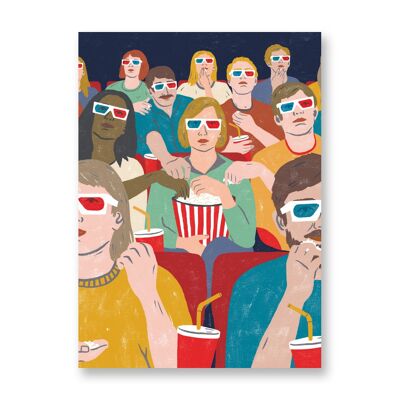 At the movies - Art Poster | Greeting Card