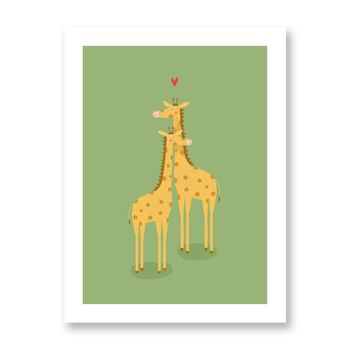 Girafes amoureuses - Affiche d'art | Carte de voeux 3