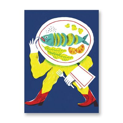 Speedy fish - Póster de arte | Tarjeta de felicitación