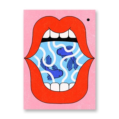 FishMouth - Art Poster | Greeting Card