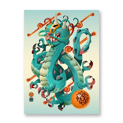 Le dragon - Affiche d'art | Carte de voeux