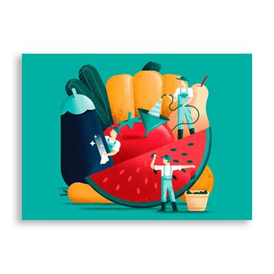 Verduras - Póster de arte | Tarjeta de felicitación