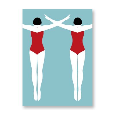 Ailes de natation - Affiche d'art | Carte de voeux