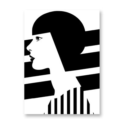 Geometric girl - Art Poster | Greeting Card