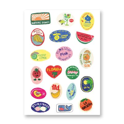 Fruit stickers - Art Poster | Greeting Card