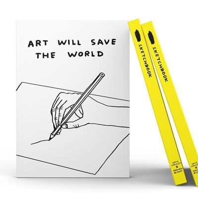 Skizzenbuch – Lustiges Geschenk – Kunst wird die Welt retten