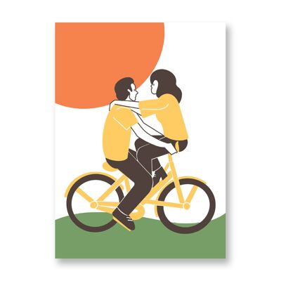 Paseo en bicicleta - Póster de arte | Tarjeta de felicitación