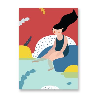 My girls: Lake - Art Poster | Greeting Card
