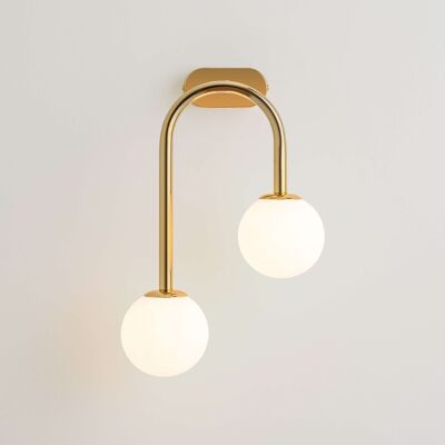 Brass Drop Curve Wall Light