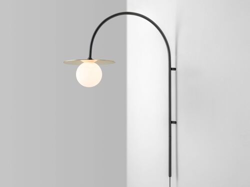 Charcoal Grey Arch Disk Wall Light