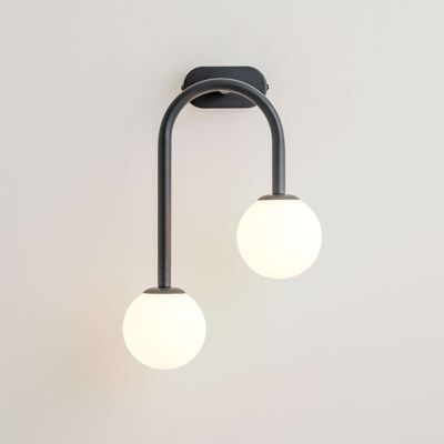 Charcoal Grey Drop Curve Wall Light