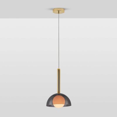 Charcoal Grey Glass Dome Ceiling Light