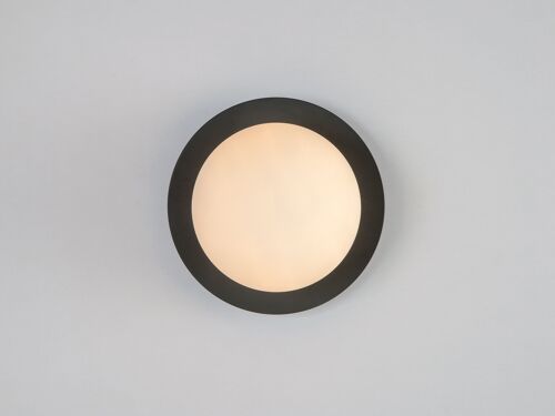 Charcoal Grey Opal Disk Wall Light
