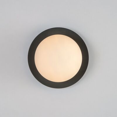 Charcoal Grey Opal Disk Wall Light