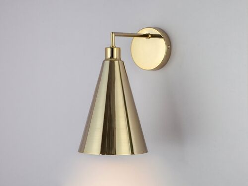 Cone Shade Wall Light in Brass