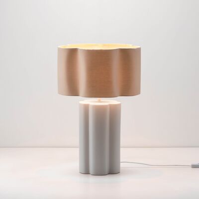 Lámpara de mesa de cerámica con flores